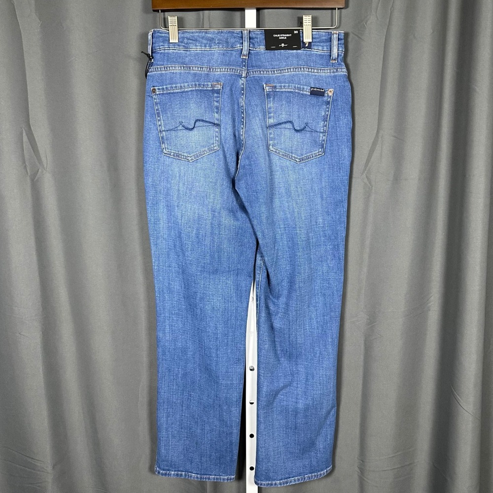 NWT 7 for all mankind Calie Straight Ankle Jeans Nevada Blue 30 Italian Fabric - Picture 4 of 9